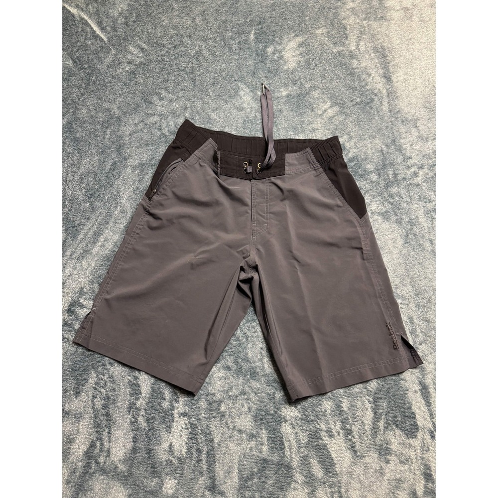 Reebok Mens Shorts Size S Athletic Gray Playdry Polyester Solid Workout Gym
